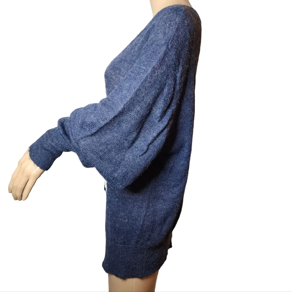 Wildfox‎ oversized wool-blend blue lion lightweight knit sweater XS